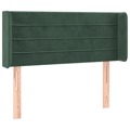 Cabeceira de Cama C/ Abas Veludo 83x16x78/88 cm Verde-escuro