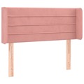 Cabeceira de Cama C/ Abas Veludo 83x16x78/88 cm Rosa