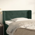 Cabeceira de Cama C/ Abas Veludo 103x16x78/88cm Verde-escuro