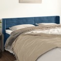 Cabeceira de Cama C/ Abas Veludo 163x16x78/88cm Azul-escuro