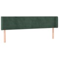 Cabeceira de Cama C/ Abas Veludo 203x16x78/88cm Verde-escuro