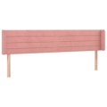 Cabeceira de Cama C/ Abas Veludo 203x16x78/88 cm Rosa