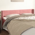 Cabeceira de Cama C/ Abas Veludo 203x16x78/88 cm Rosa