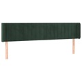 Cabeceira de Cama C/ Abas Veludo 203x16x78/88cm Verde-escuro