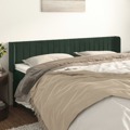 Cabeceira de Cama C/ Abas Veludo 203x16x78/88cm Verde-escuro