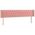 Cabeceira de Cama C/ Abas Veludo 183x16x78/88 cm Rosa