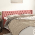 Cabeceira de Cama C/ Abas Veludo 203x16x78/88 cm Rosa