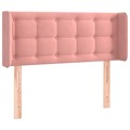 Cabeceira de Cama C/ Abas Veludo 83x16x78/88 cm Rosa