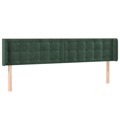 Cabeceira de Cama C/ Abas Veludo 183x16x78/88cm Verde-escuro