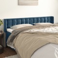 Cabeceira de Cama C/ Abas Tecido 183x16x78/88cm Azul-escuro