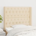 Cabeceira de Cama C/ Abas Tecido 103x16x118/128 cm Creme