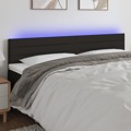 Cabeceira de Cama C/ Luzes LED Tecido 160x5x78/88 cm Preto