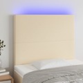 Cabeceira de Cama C/ LED Tecido 80x5x118/128cm Crème