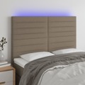 Cabeceira Cama C/ LED Tecido 144x5x118/128 cm Cinza-acastanhado