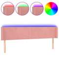 Cabeceira de Cama C/ Luzes LED Veludo 203x16x78/88 cm Rosa