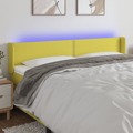 Cabeceira de Cama C/ Luzes LED Tecido 163x16x78/88 cm Verde