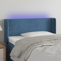 Cabeceira de Cama C/ Luzes LED Veludo 83x16x78/88cm Azul-escuro