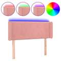 Cabeceira de Cama C/ Luzes LED Veludo 103x16x78/88 cm Rosa