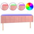 Cabeceira de Cama C/ Luzes LED Veludo 183x16x78/88 cm Rosa