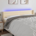 Cabeceira de Cama C/ Luzes LED Tecido 183x16x78/88 cm Cor Creme