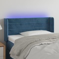 Cabeceira Cama C/ Luzes LED Veludo 103x16x78/88 cm Azul-escuro
