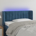 Cabeceira de Cama C/ Luzes LED Veludo 83x16x78/88cm Azul-escuro
