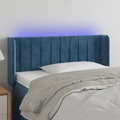 Cabeceira de Cama C/ Luzes LED Veludo 93x16x78/88cm Azul-escuro