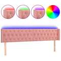 Cabeceira de Cama C/ Luzes LED Veludo 183x16x78/88 cm Rosa