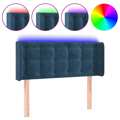 Cabeceira de Cama C/ Luzes LED Veludo 83x16x78/88cm Azul-escuro