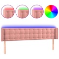 Cabeceira de Cama C/ Luzes LED Veludo 183x16x78/88 cm Rosa