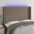 Cabeceira Cama C/ LED Tecido 147x16x118/128cm Cinza-acastanhado