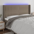 Cabeceira Cama C/ LED Tecido 183x16x118/128cm Cinza-acastanhado