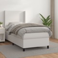 Cama com Molas/colchão 100x200 cm Couro Artificial Branco