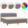 Cama Box Spring Colchão/led 180x200cm Tecido Cinza-acastanhado