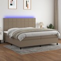 Cama Box Spring Colchão/led 200x200cm Tecido Cinza-acastanhado