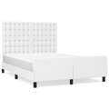 Estrutura Cama C/ Cabeceira Couro Artificial 140x190 cm Branco