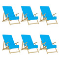 Toalhas de Praia 6 pcs 60x135 cm Tecido 400 Gsm Turquesa