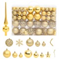 Conjunto de Enfeites de Natal Poliestireno Dourado 111 pcs