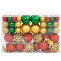 Conjunto Enfeites Natal Poliestireno Vermelho/verde/dourado 111pcs