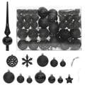 Conjunto de Enfeites de Natal Poliestireno Preto 111 pcs