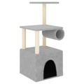 árvore Gatos C/ Postes Arranhadores Sisal 109,5 cm Cinza-claro