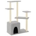 árvore P/ Gatos C/ Arranhadores Sisal 107,5 cm Cinza-claro