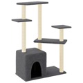 árvore Gatos C/ Postes Arranhadores Sisal 107,5 cm Cinza-escuro