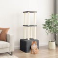 árvore Gatos C/ Postes Arranhadores Sisal 133,5 cm Cinza-escuro