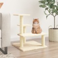 árvore P/ Gatos C/ Postes Arranhadores Sisal 61 cm Cor Creme