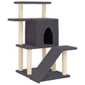 árvore P/ Gatos C/ Postes Arranhadores Sisal 97 cm Cinza-escuro