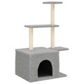 árvore P/ Gatos C/ Postes Arranhadores Sisal 110 cm Cinza-claro