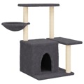 árvore P/ Gatos C/ Postes Arranhadores Sisal 83 cm Cinza-escuro