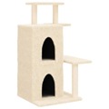 árvore P/ Gatos C/ Postes Arranhadores Sisal 97 cm Cor Creme