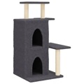 árvore P/ Gatos C/ Postes Arranhadores Sisal 97 cm Cinza-escuro